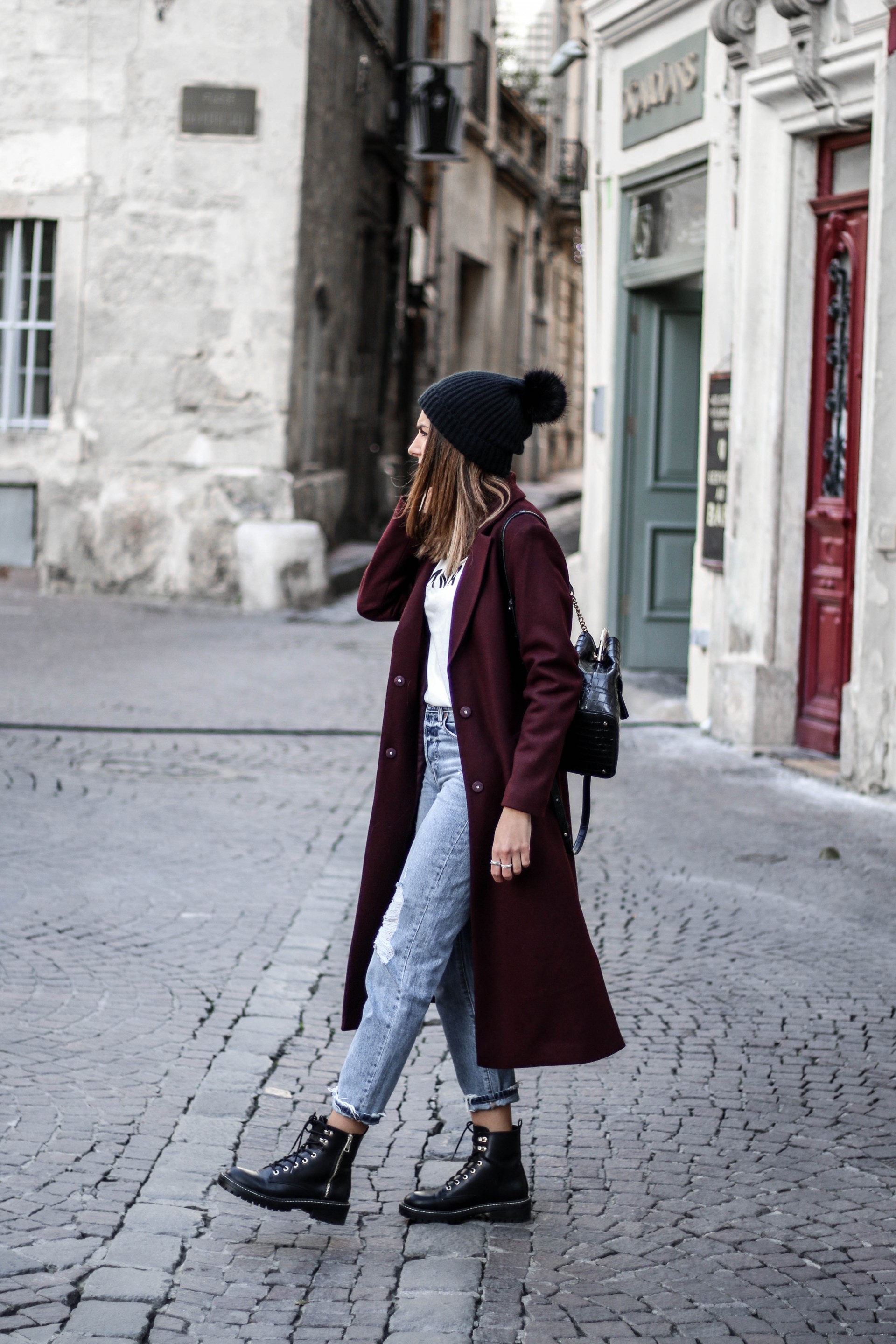 Burgundy Coat Junesixtyfive